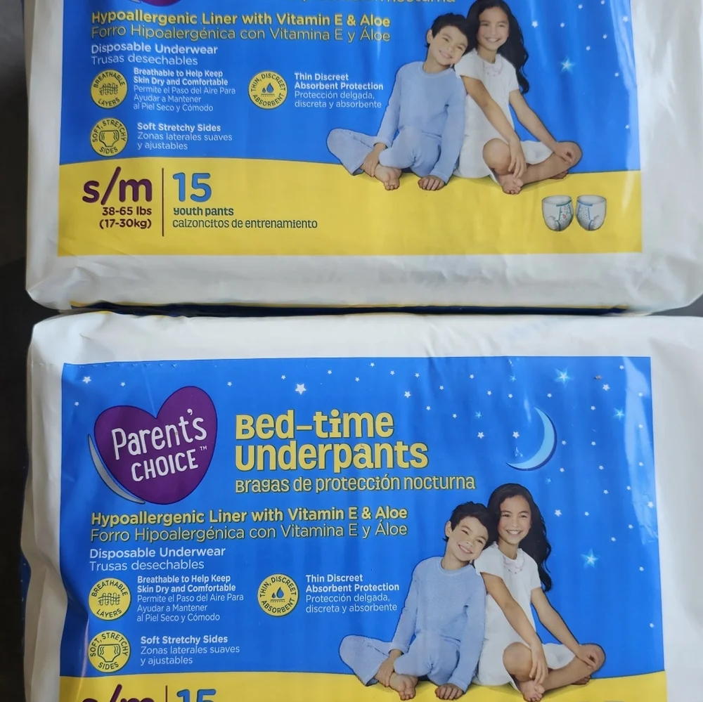 Parent's Choice Bedtime Underpants S/M 60ct Unisex